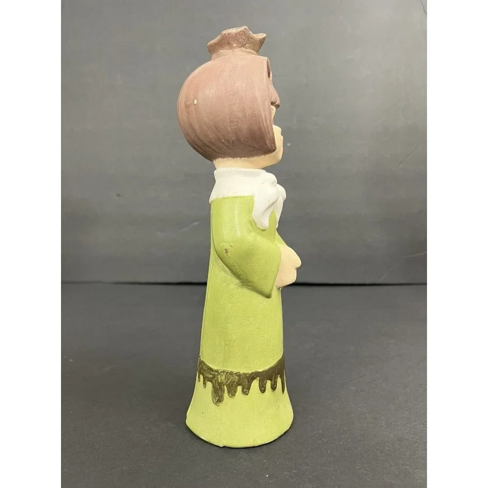 Vtg Christmas Caroler Candlestick Holder Ceramic Mold Handpainted 11.5 in‎